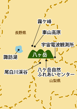 八ヶ岳周辺の地図